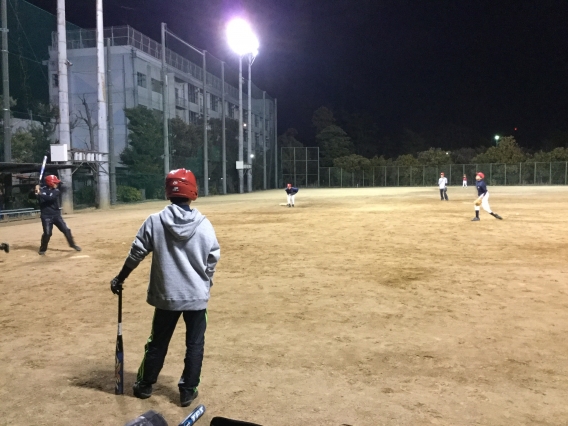 久しぶりのナイター練習(^ ^)